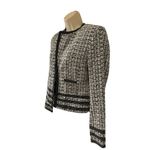 Carole Little Blazer Women’s Medium Silk Blend Tweed Jacket Coat Career Black Photo 1