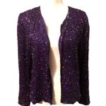 Sequined Jacket Womens M Used Purple Black Lined Size M Photo 2