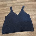 Abercrombie & Fitch Navy Blue Crochet Knit Tank Top Photo 2