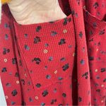 90s Red Floral Midi Dress w/ Pockets Cottagecore Made in USA Size Large Photo 3