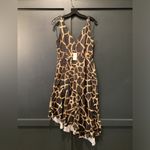 Milly asymmetrical Black "Dashielle" Giraffe Hi Low ruffle Flare Midi Dress 6 Photo 2