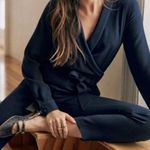 Sézane Heaven Long Sleeve Navy Jumpsuit, Size 34/US 2 Photo 3
