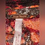 Free People  Sheer Lace Blouse XS Oversized Floral Burgundy Rust Orange V-Neck Photo 4