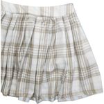 Rue 21  Womens M Tan Blue White Plaid Schoolgirl A-Line Pleated Skirt NWT Photo 4