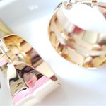 ZARA New!  Bright Golden Hoop Earrings Photo 5