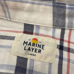 Marine layer Women's  Plaid Button Down L White Blue Red Photo 6