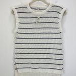 Madewell Puff Trim Sweater Vest Striped Ivory Cotton Linen Preppy XXS NWT Photo 6