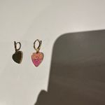 Pink Heart Cowgirl Horseshoe Dangle Earrings Photo 1