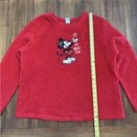 Disney MICKEY MOUSE Christmas Pajama Top OH WHAT FUN! Red Sherpa WOMENS Lg 12-14 Photo 1