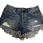 Free People High Waist Distressed Denim Jean Shorts Photo 1