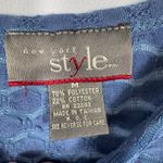 New York Style Blue Textured Long Sleeve Tunic Top M Size M Photo 1