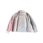 Bershka  100% Cotton Pink & White Color Block Oversized Denim Jacket Photo 4