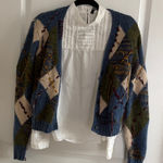ZARA Blue and Green Patterned Women's Cardigan Photo 0