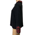 Heirloom Collectibles 2004 Embroidered Sequin Beaded Velvet Accents Cardigan M Black Size M Photo 2