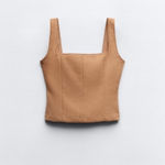 ZARA faux fur corset top Photo 1