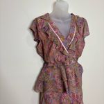 Vintage 90s Y2K Paisley Pink Ruffle Skirt and top set size 14 Petite boho Flowy Photo 1