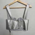 NEW Silvia Astore Bustier Metallic Alexa Bra Crop Top Silver Size‎ IT 40/ US 4 Photo 4
