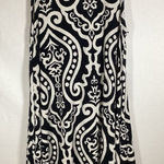 Bellamie  Black Geometric Midi A-Line Dress Wrinkle Resistant Medium Classic Prep Photo 0