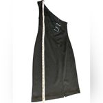 DKNY  Women's One-Shoulder Black Midi‎ Dress Size 6 Party Cocktail Photo 6
