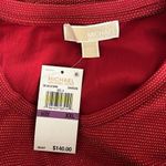 Michael Kors  Metallic Faux-Wrap T-Shirt Dress in Crimson/Red Size XXL New w/Tag Photo 6