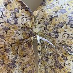 Flirty Wild Fable Yellow Lavender Floral Crop Top Women Medium Flutter Sleeves Photo 2