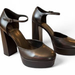 Vince Camuto  Grenela Block Heel Platform Pump Leather Ankle Strap High Heels 11 Photo 0