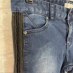 Free People  Black Tuxedo Faux Leather Skinny Jeans Photo 7