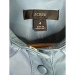 J.Crew  Slim Fit ShortSleeve Faux Leather Shirt Snap Button Down 4 Dusty Sea Blue Photo 6