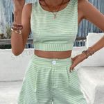 2 Piece Gingham Backless Set Green Photo 0