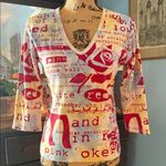 Glima Y2K Colorful Text Collage Floral Print Graphic V Photo 3