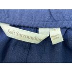 Soft Surroundings  Womens 1X Linen Blend Tie Belt Blue Shorts Beach Nautical Boho Photo 6