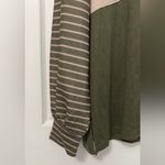 Olive and Beige Striped Women's Long Sleeve Top Green Size 2X Photo 3