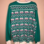 Keyboard Cat Merch Graphic Novelty Print Multicolored Crew Neck‎ Warm Sweater Green Size L Photo 8