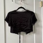 Princess Polly Black Lace Trim Tie-front Top Photo 2