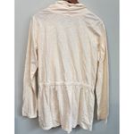 Lucky Brand Womens XL Cardigan Cream Drawstring Waist Pockets Jacket Casual Belt Photo 3