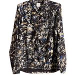 CAbi  Starry Night Ruffle Chiffon Printed Woman's Blouse Size Medium Photo 0