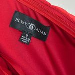 Betsy and Adam BETSY ADAM Dina Scuba Crepe Twist Halter Neck Floor Length Gown in Red Size US 2 Photo 7