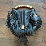 Western Tassel Boho Leather Handbag Black Photo 1
