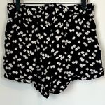 SO  Black Floral High Waist Paperbag Women's Shorts - Size: Junior Large Photo 7