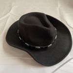 Western Wide Brim Cowgirl Cowboy Felt Hat Black Photo 1