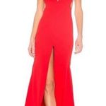 Fame and Partners Surreal Dreamer Red Deep V-Neck Open Back Gown SZ 2 Photo 0