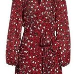 ALC Frank A.L.C. Red & Black Leopard Print Silk Mini Wrap Dress Size 4 Photo 1