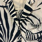 AYR  Pool Boy Shirt Black Cream Palapa Print Silk Blend Short Sleeve Button Down Photo 3