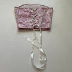 Tic Toc  Los Angeles Pink Toile Corset Top Size S Lace-Up Bustier Photo 1