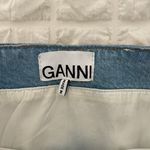 Ganni Blue Denim gold Coated Bustier Corset Photo 8
