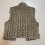 Elle  Women’s Faux‎ Fur Vest Tan Rose Swirl Pattern Texture Size XL Photo 4