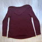 American Eagle  Outfitters V-Neck Deep Maroon Long Sleeve Tee Size Medium Photo 1