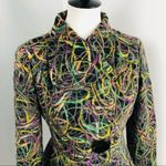 Ecru by Florence Korn Multicolored Yarn Scribbles Fitted Pea Coat Jacket Sz 6 Photo 3