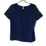 Andrew Marc  New York Navy Lace Cap Sleeve Blouse Size Medium Photo 6