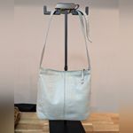 American Leather Co. Leather Crossbody Light Blue/Green Green Photo 1